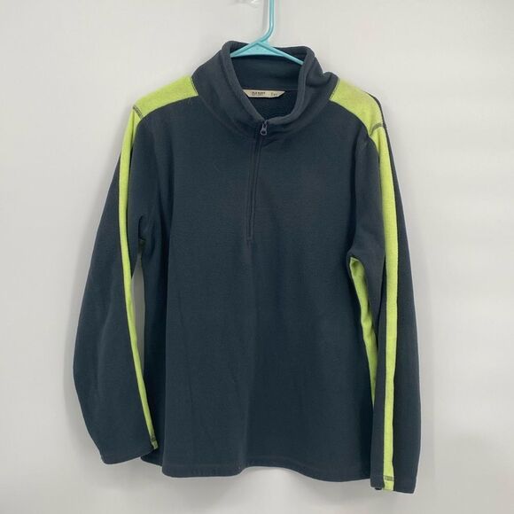 Old Navy 1/2 Zip Pullover Mock Neck Fleece Running Jacket Gray Yellow XL - Picture 1 of 9